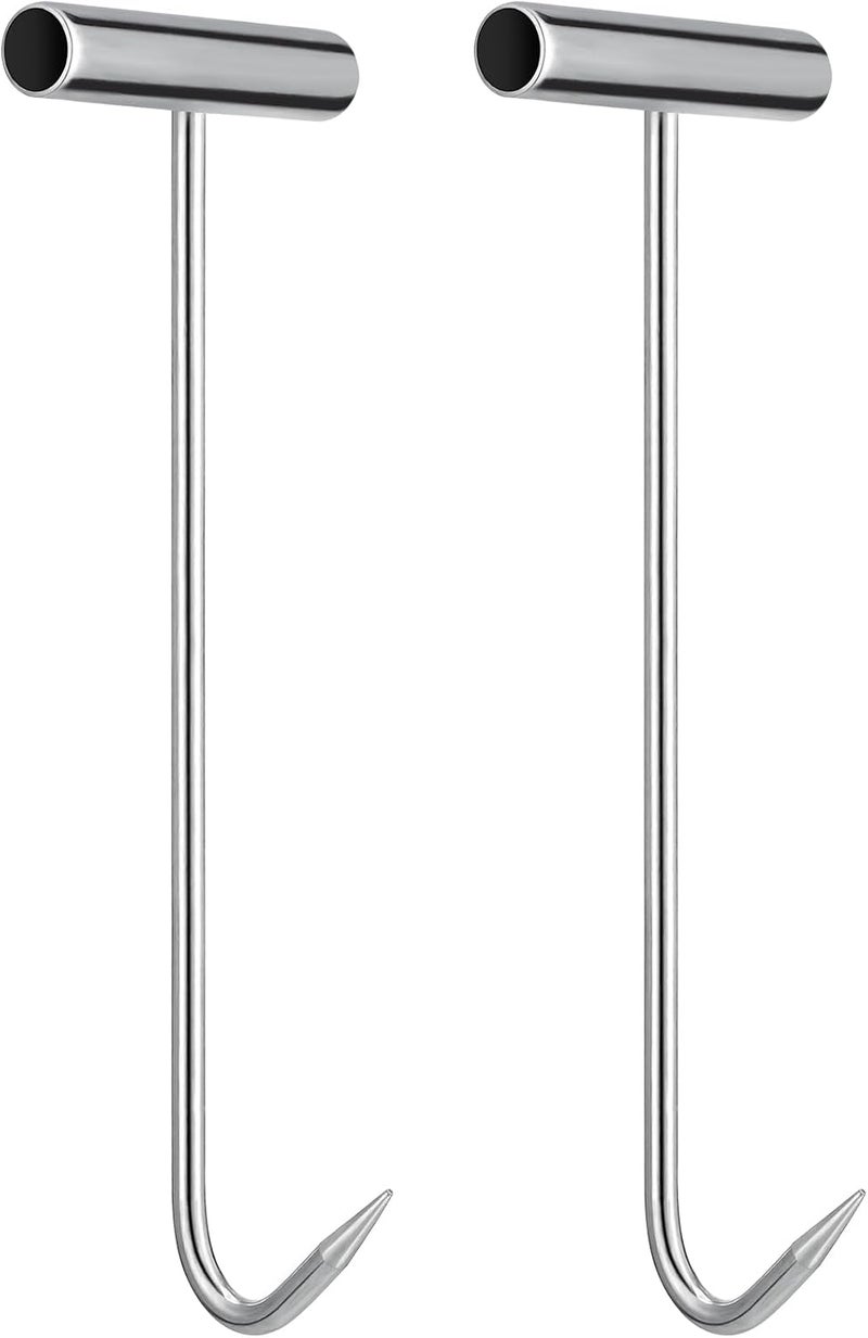 DOITOOL 2 قطع رافع غطاء بالوعة من الفولاذ المقاوم للصدأ، خطاف غطاء بالوعة، رافع غطاء بالوعة، خطافات رفع بالوعة، مفتاح غطاء بالوعة، أداة بالوعة لفتح أغطية بالوعة - رافعات بالوعة - Image 1